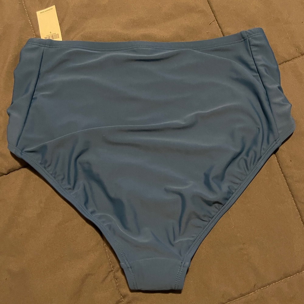 High-Waisted Blue Bikini Bottom - Picture 4 of 4